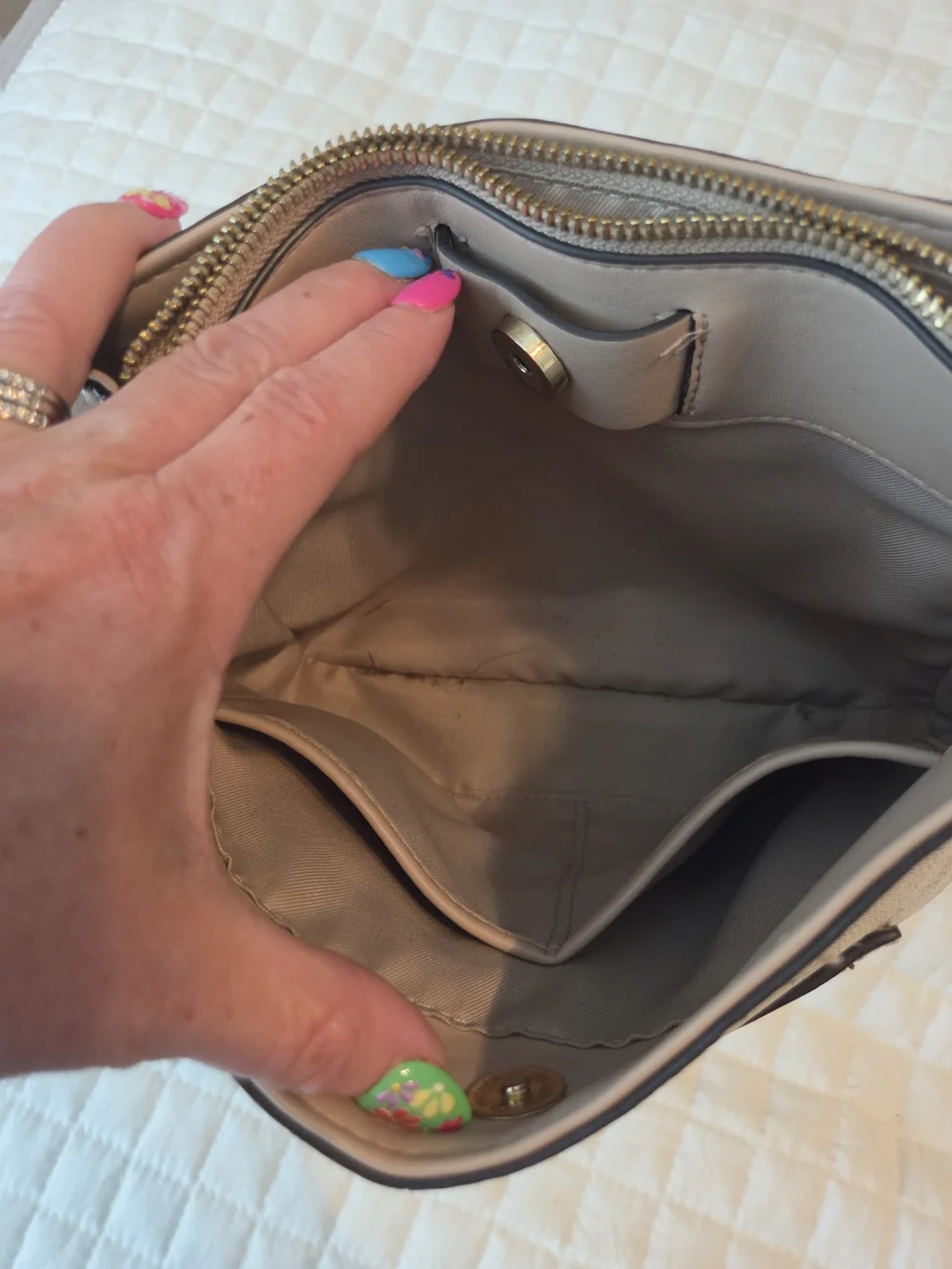 Nine West Beige Patterned Crossbody Bag